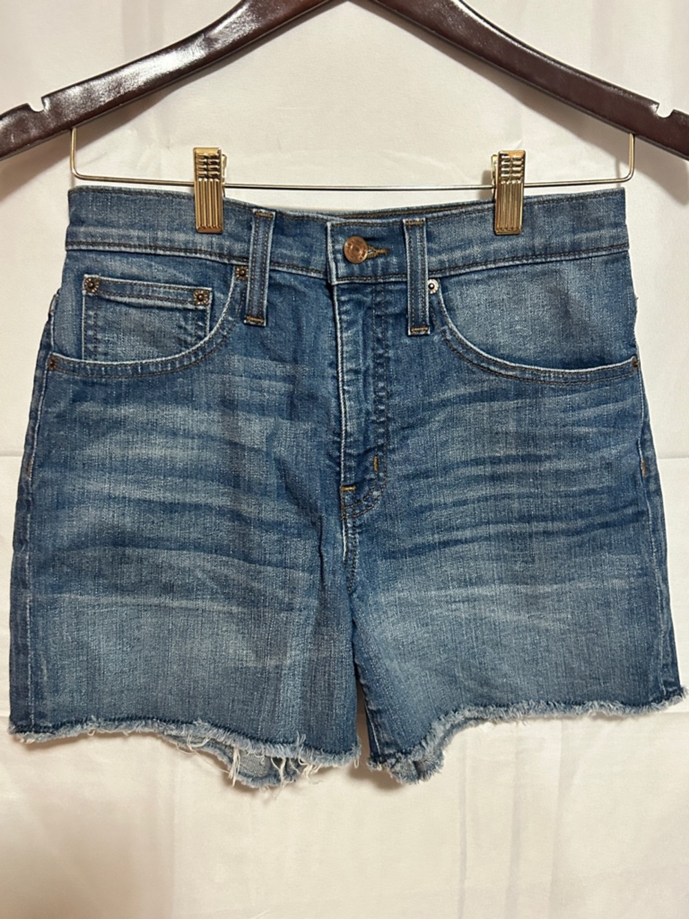 J. Crew Denim Shorts Women Size 25 Raw Hem Blue Jean Summer 2017
